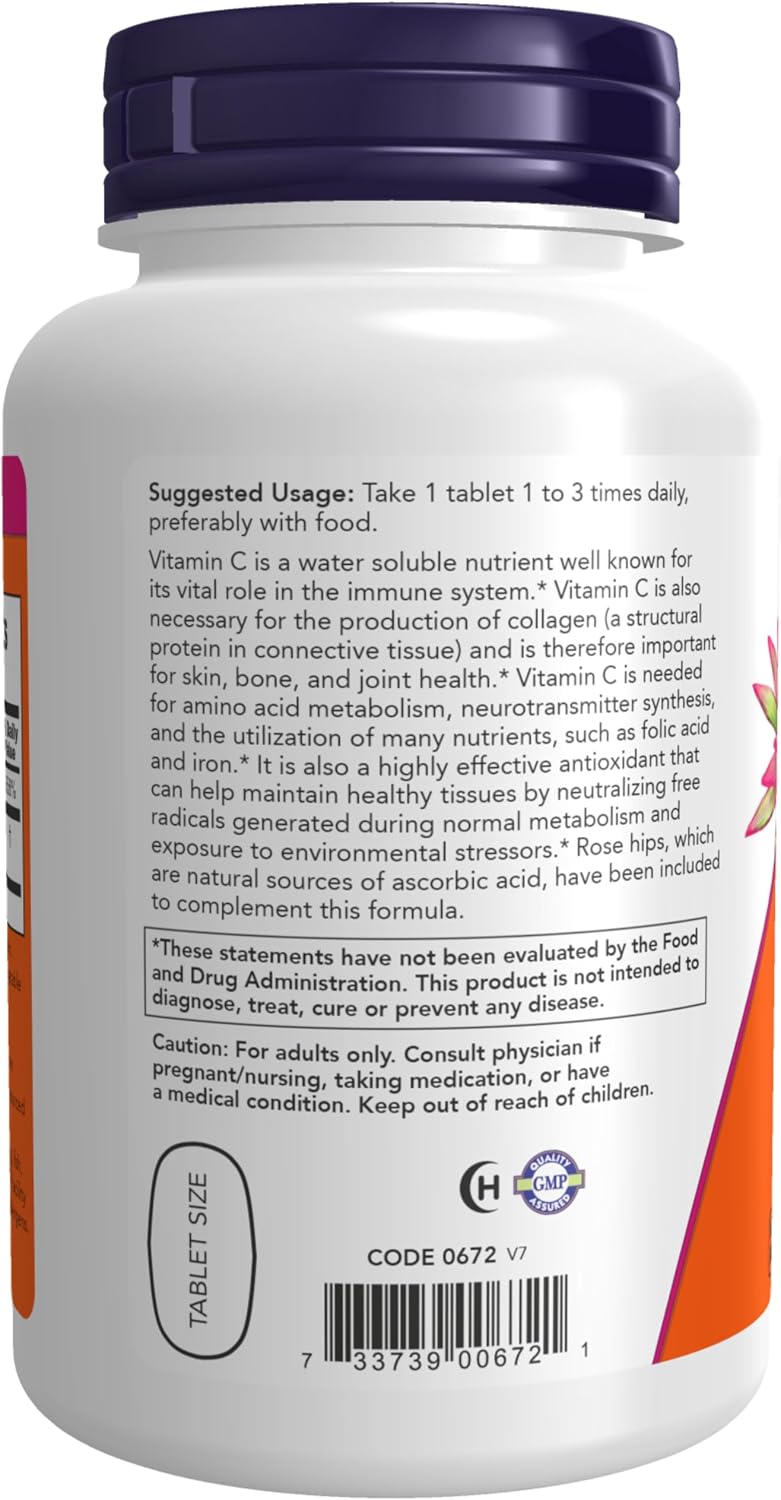 NOW Supplements, Vitamin C-500 with Rose Hips, Antioxidant Protection*, 250 Tablets Gsupps Australia