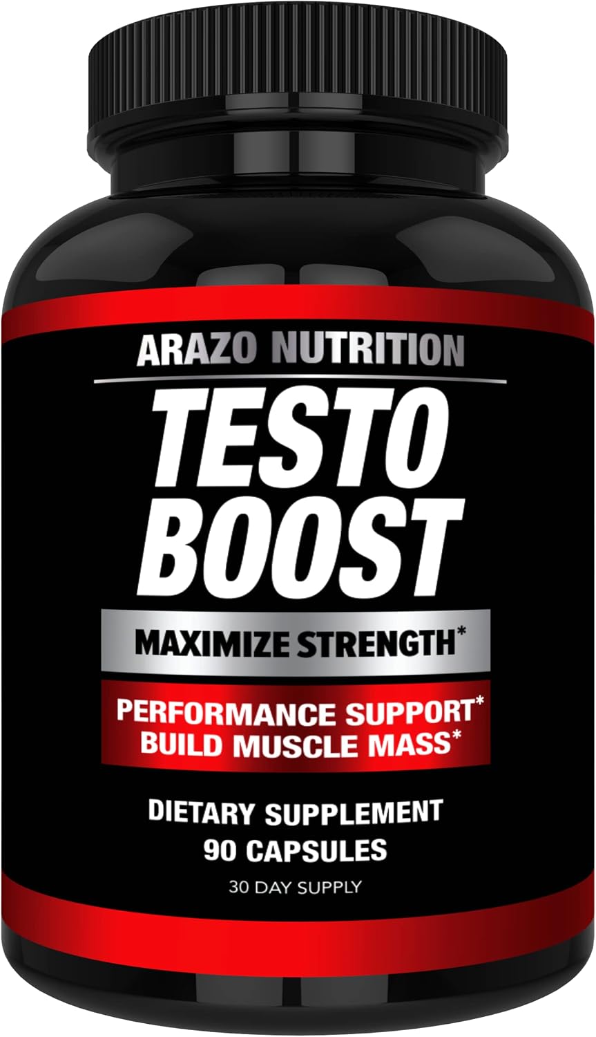 Arazo Nutrition TestoBoost Test Booster Supplement - Potent & Natural Herbal Pills - Boost Muscle Growth - Tribulus, Epimedium, Hawthorn, Zinc, Minerals Gsupps Australia