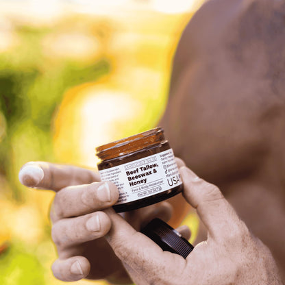 Santa Cruz Paleo, Beef Tallow, Beeswax & Honey Face Moisturizer, Organic, Unscented Grassfed Beef Tallow Skin Care, Sunscreen Free Santa Cruz Paleo