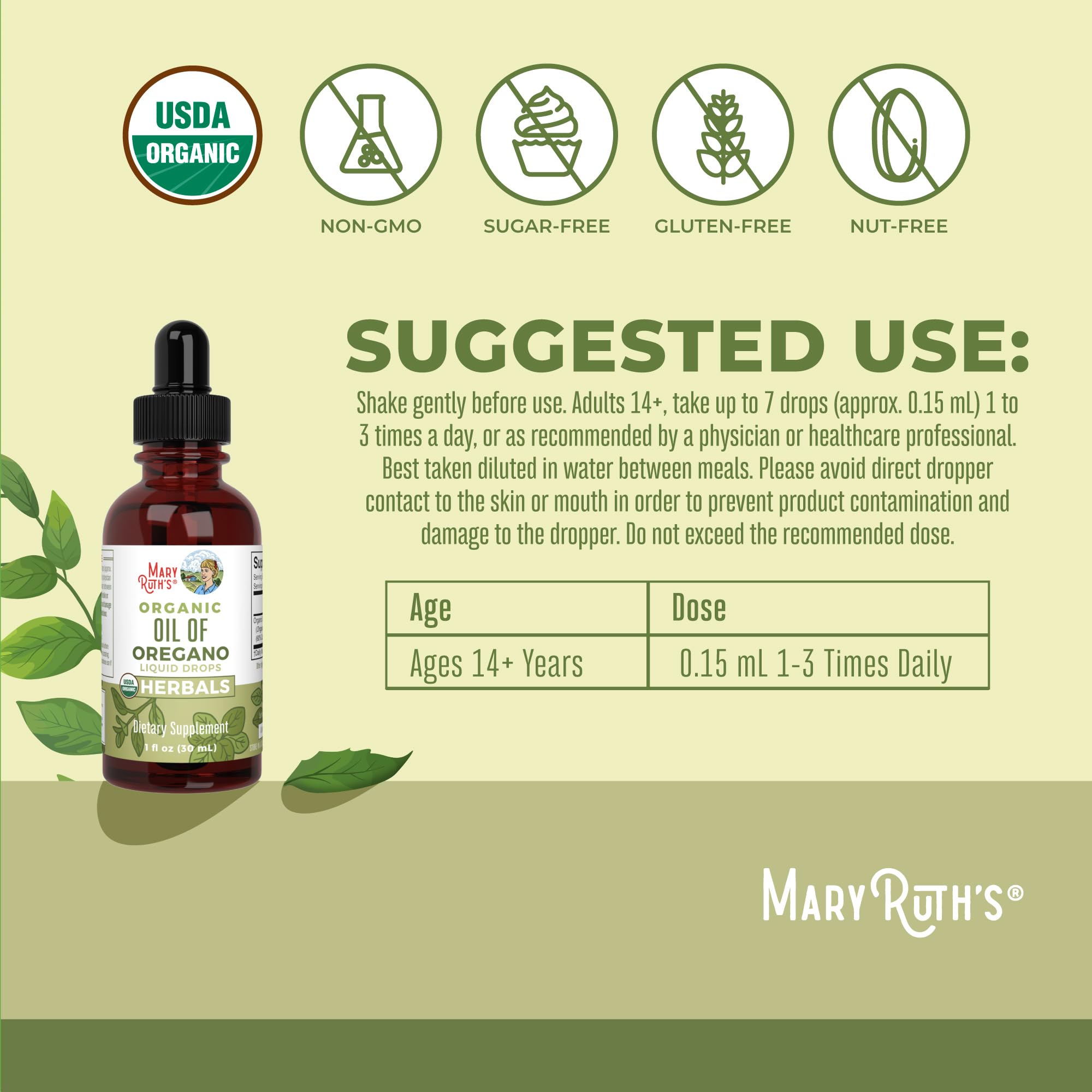 MaryRuth Organics Oregano Oil Drops | 6 Month Supply | USDA Organic Oil of Oregano Liquid | Herbal Blend for Immune Support | Digestive Health | Overall Health | Vegan | Sugar Free | Non-GMO | 1 Fl Oz MARYRUTH'S buy australia supplements