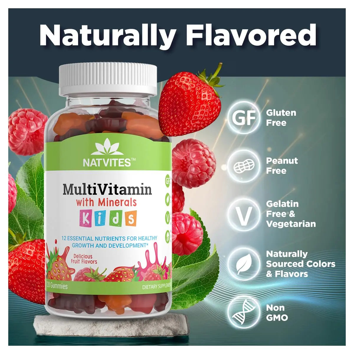 Natvites Complete Kids Multivitamin Gummies – 120 Count of Essential Daily Vitamins & Minerals for Immune Support, Focus, & Growth Natvites buy australia supplements