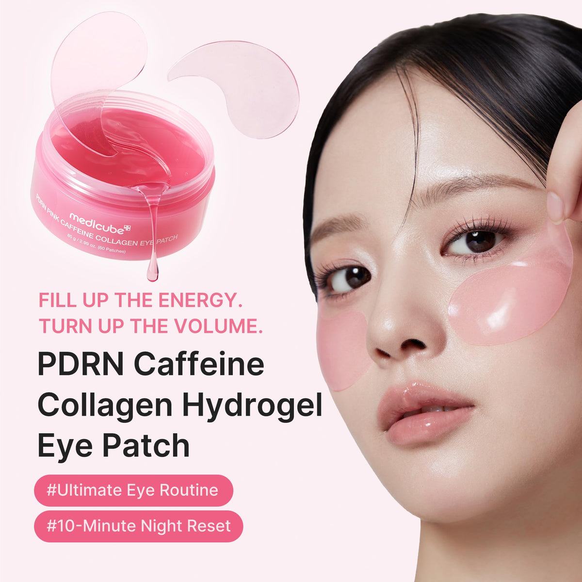 medicube Eye Patch PDRN Caffeine Collagen - Firming Gel Patches, 30 Pairs medicube