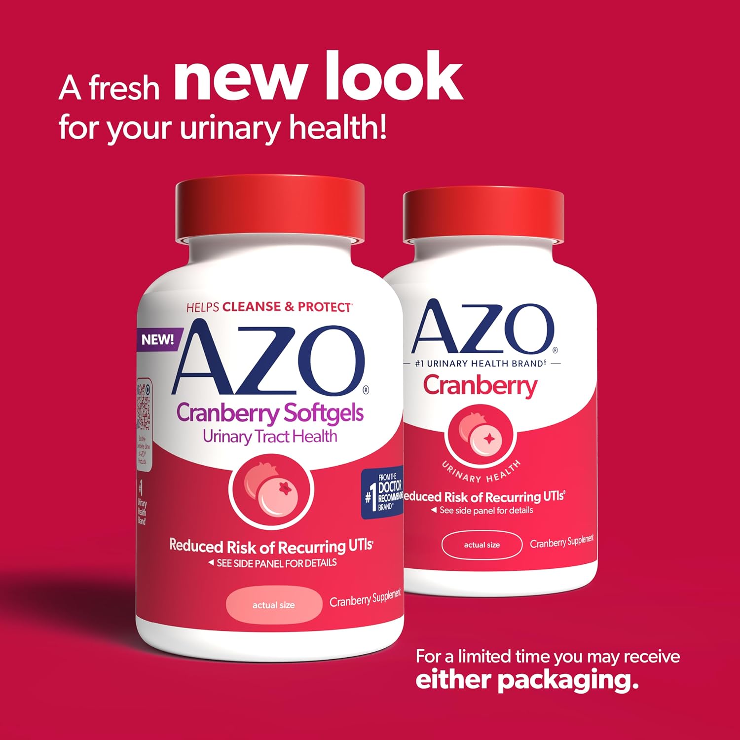AZO Cranberry Supplement, Made with Concentrated Whole Fruit Cranberry Powder to Help Cleanse and Protect the Urinary Tract*, Sugar Free Cranberry Pills, Non-GMO, 100 Softgels Gsupps Australia