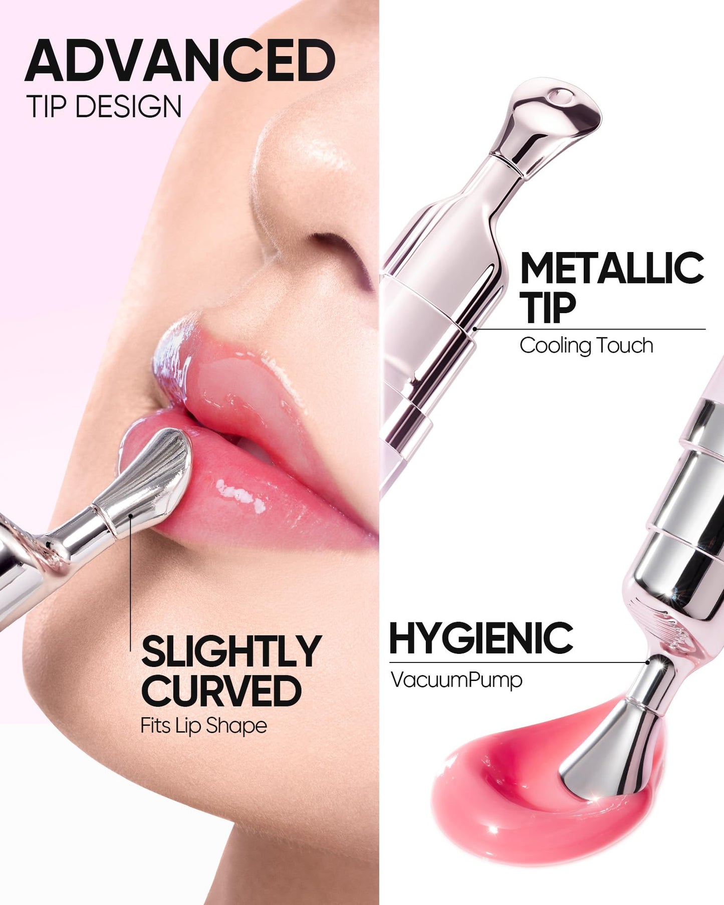 SKINTIFIC Peptide Brightening Lip Serum, Hydrating & Plumping Tinted Lip Gloss, Moisturizing Lip Balm with Polypeptides SKINTIFIC