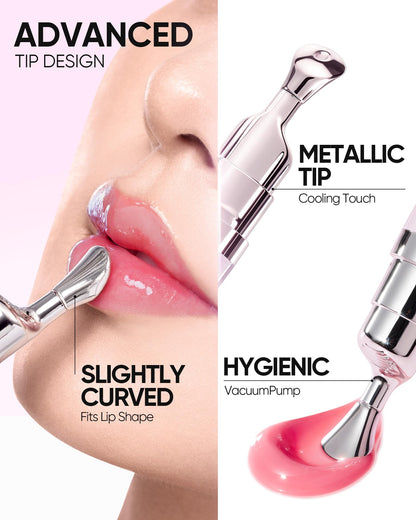 SKINTIFIC Peptide Brightening Lip Serum, Hydrating & Plumping Tinted Lip Gloss, Moisturizing Lip Balm with Polypeptides SKINTIFIC