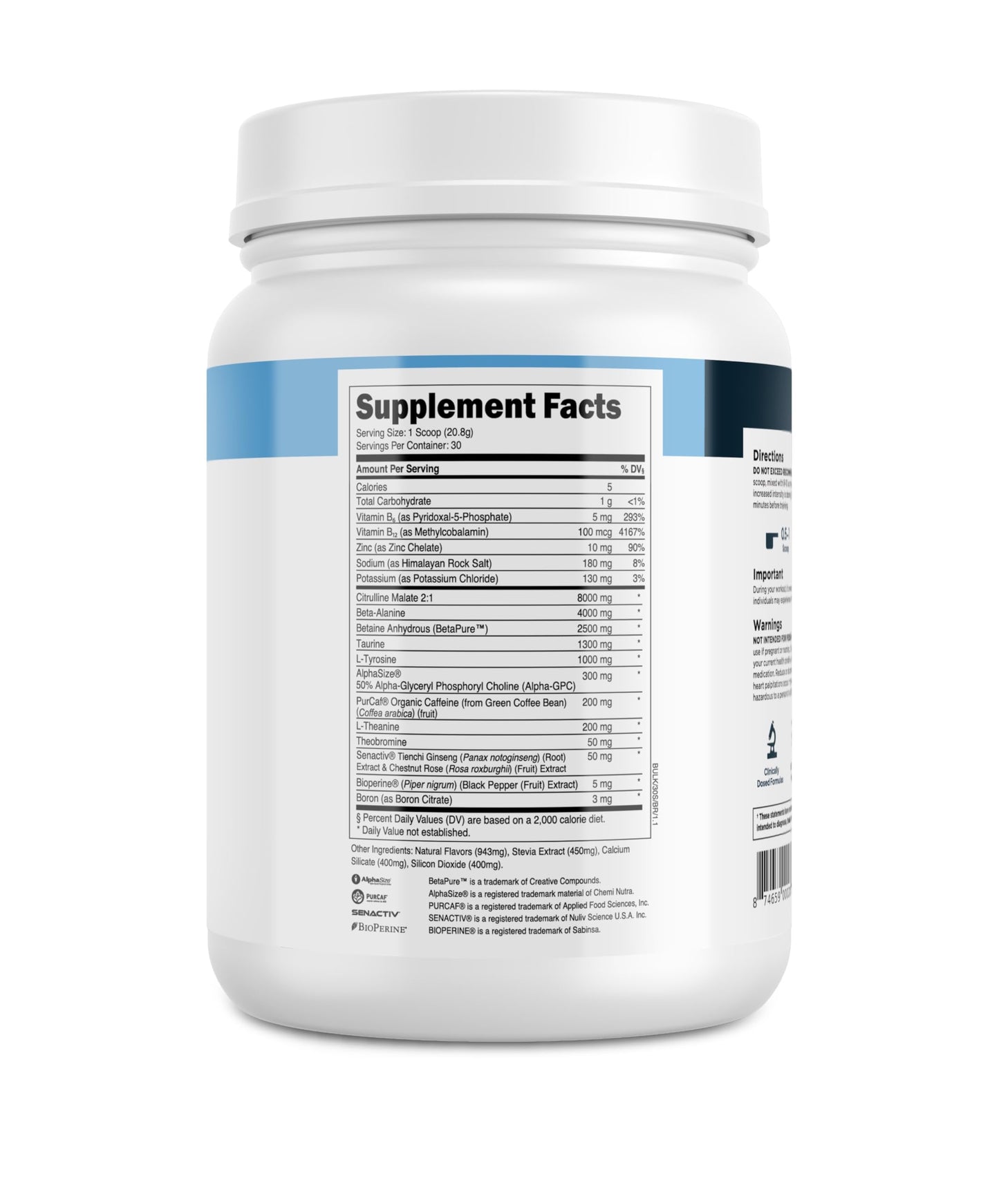 Transparent Labs Bulk Pre Workout Powder - Naturally Sweetened Preworkout for Men & Women, Pre Work Out for Muscle Building & Strength w/Beta Alanine & BetaPure - 30 Servings, Strawberry Lemonade