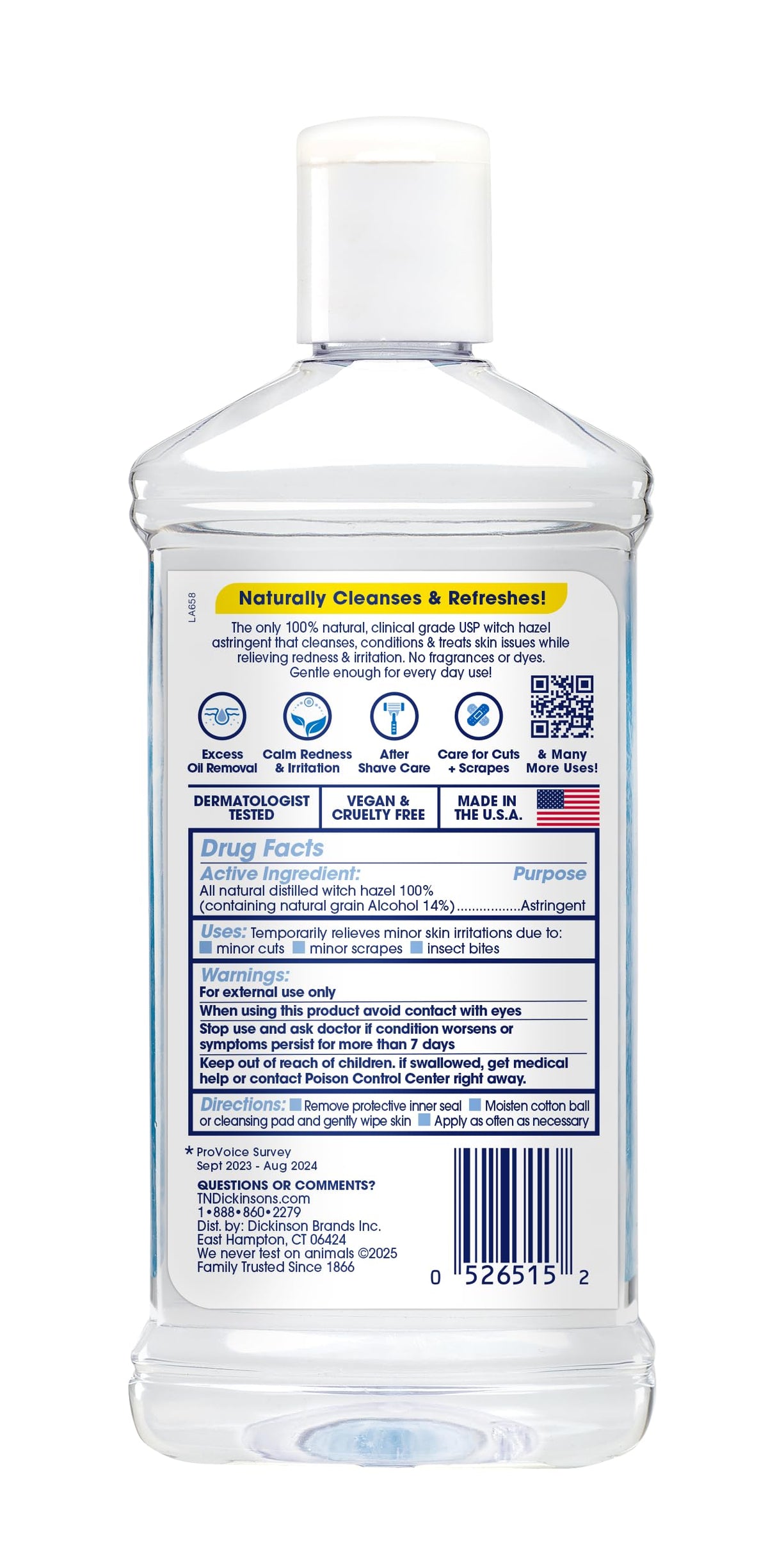 T.N. Dickinson's Witch Hazel 100% Natural Astringent | 8 Fl Oz T.N. Dickinson's