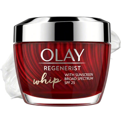 Olay Regenerist Whip SPF 25 – Lightweight Face Moisturizer with UVA/UVB protection - Niacinamide, Peptides - Makeup Primer, 1.7 oz Olay