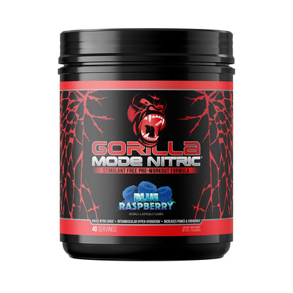 Gorilla Mode Nitric Upgraded Stimulant Free Pre-Workout – Best Tasting and Most Effective Stimulant Free Pre-Workout/Massive Pumps · Vasodilation · Power / 776 Grams (Cherry Blackout)