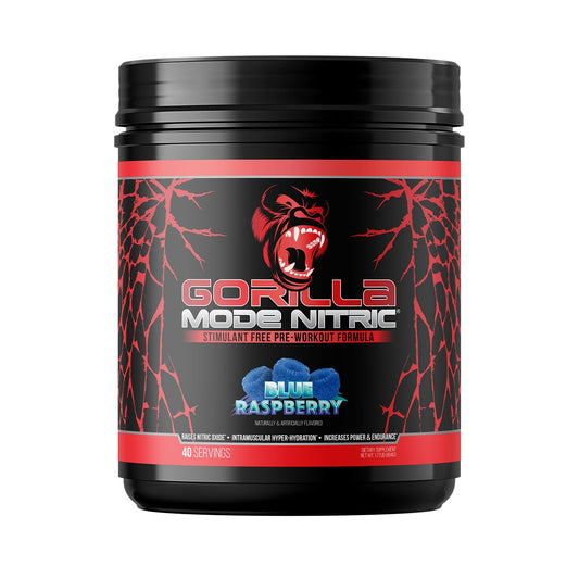 Gorilla Mode Nitric Upgraded Stimulant Free Pre-Workout – Best Tasting and Most Effective Stimulant Free Pre-Workout/Massive Pumps · Vasodilation · Power / 776 Grams (Cherry Blackout)