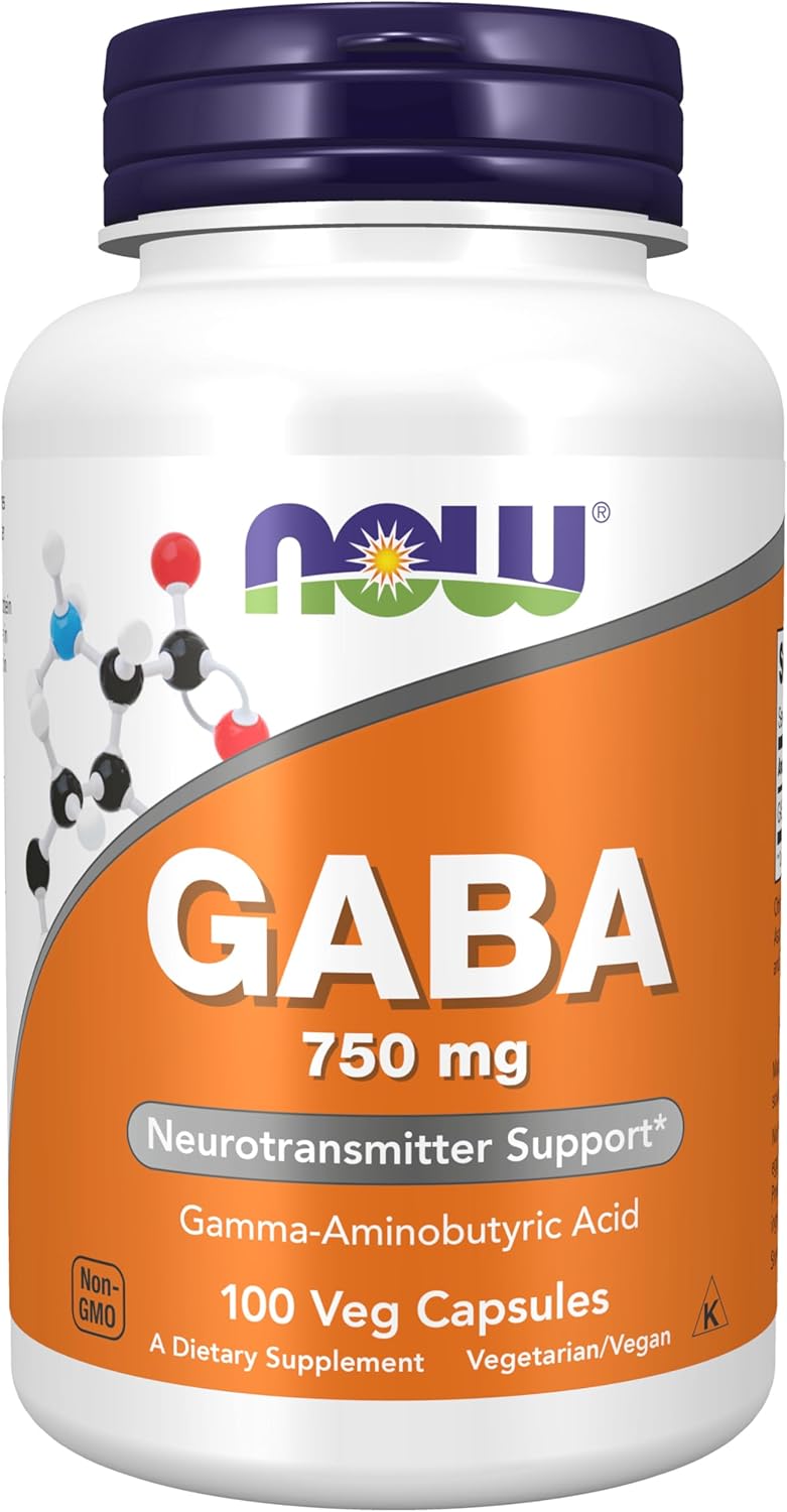 Now Foods, Gaba 750mg, 100 Veg Capsules Gsupps Australia