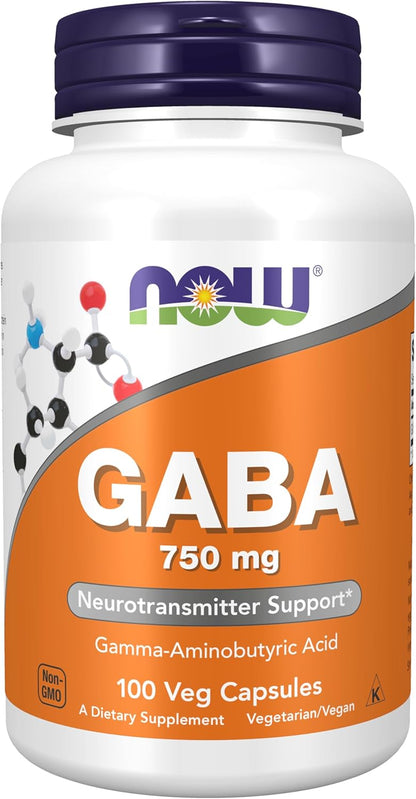 Now Foods, Gaba 750mg, 100 Veg Capsules Gsupps Australia