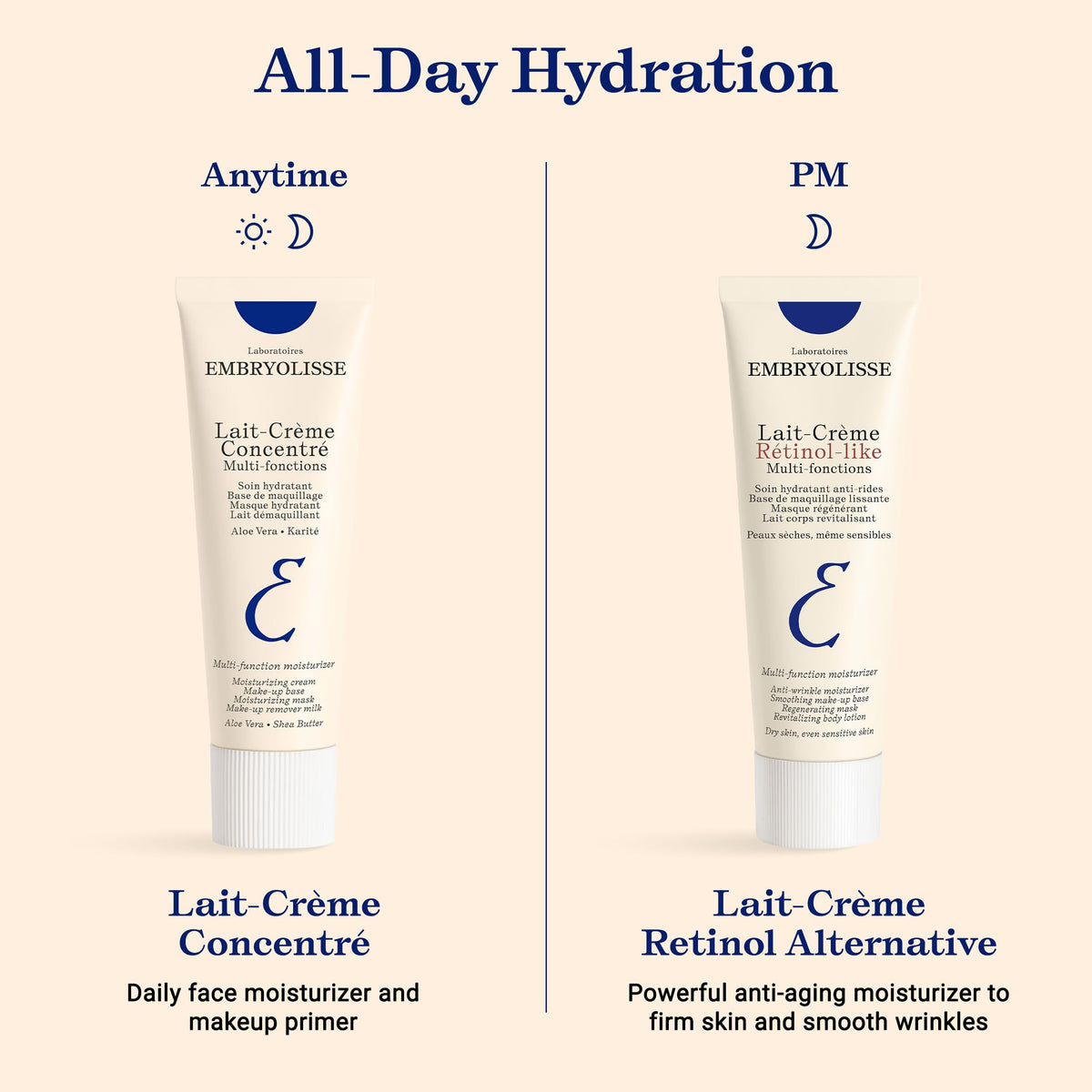 Embryolisse Lait-Crème Concentré Face Moisturizer and Makeup Primer, French Face Cream With Shea Butter & Aloe Vera, 2.54 Fl Oz Embryolisse