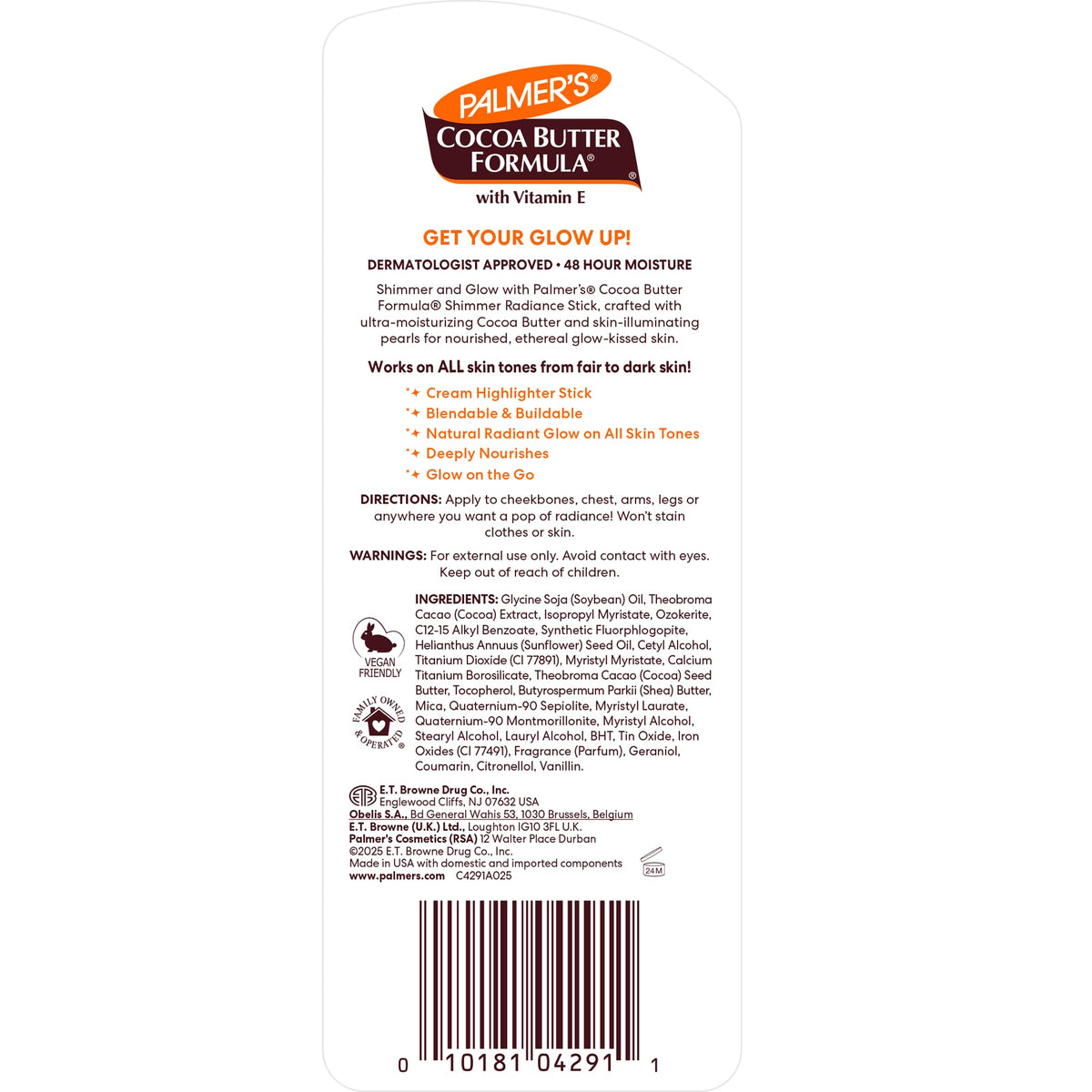Palmer's Body Shimmer Stick, Cocoa Butter Formula with Vitamin E (1 Oz) Palmer's