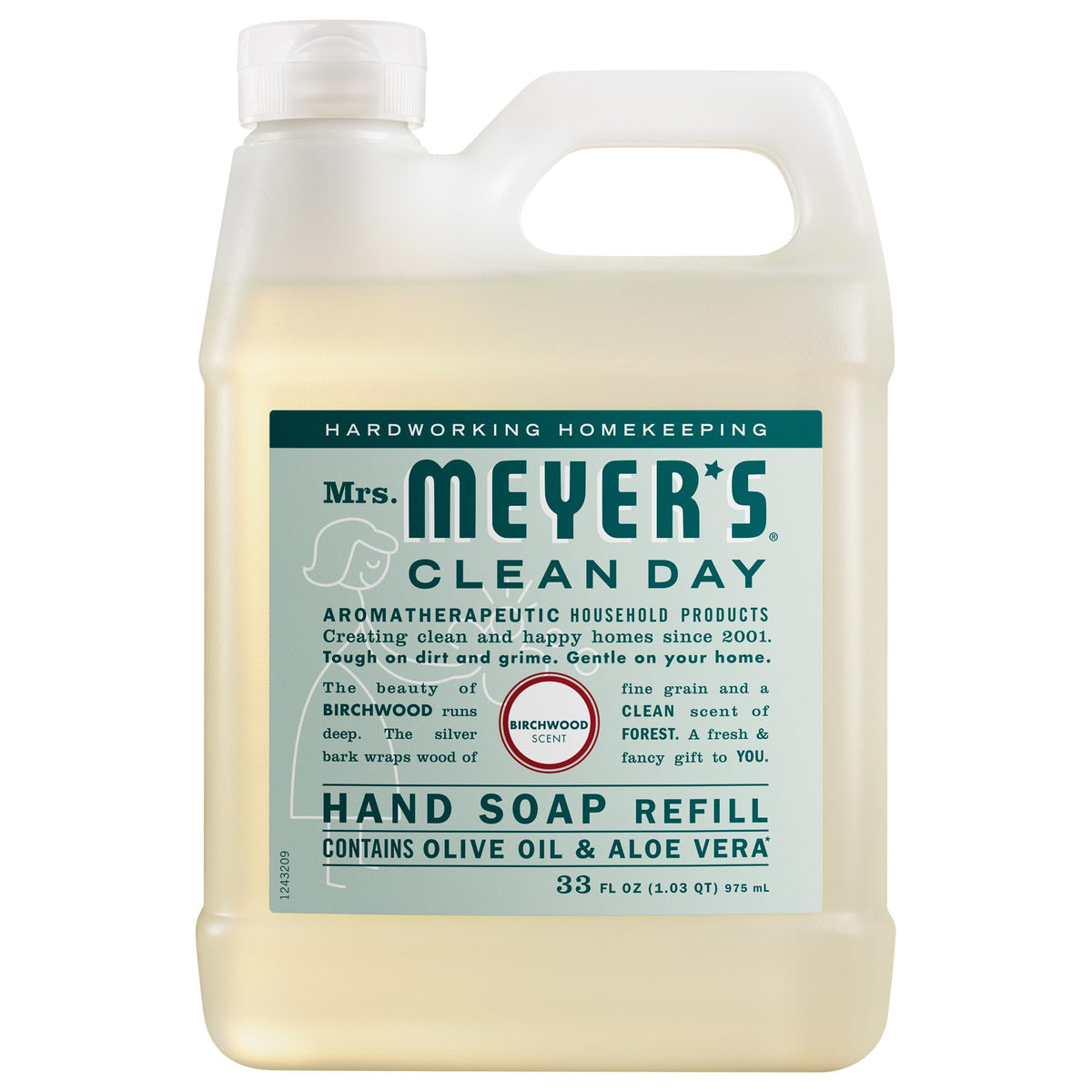 Mrs. MEYER'S CLEAN DAY Hand Soap Refill, Birchwood Scent, 33 Fl Oz Bottle Mrs. MEYER'S