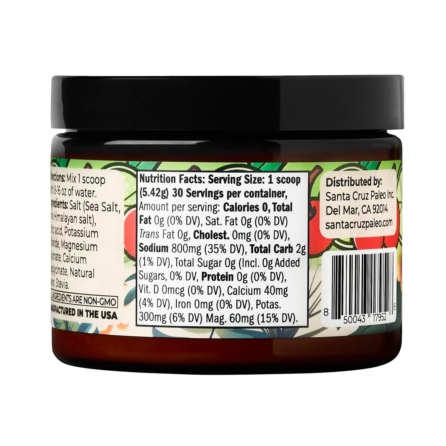 Santa Cruz Paleo Electrolyte Powder, Cherry Limeade, Sugar Free Hydration Drink Mix with Himalayan Pink Salt, Sea Salt, Magnesium Glycinate, Potassium Chloride Santa Cruz Paleo