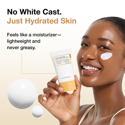 FULLY Rice Ceramide Moisture Sunscreen, SPF 50, No White Cast, 1.69 fl oz FULLY