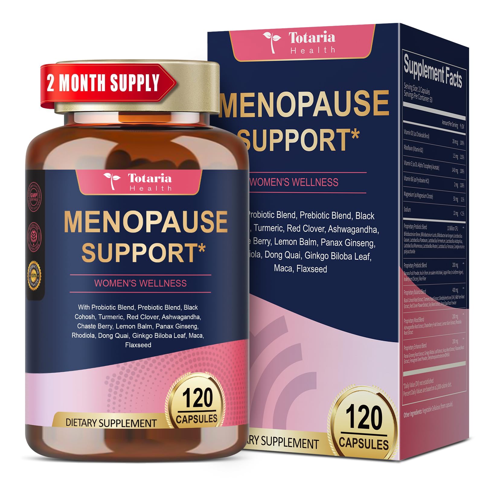 40-in-1 Menopause Supplements for Women, Multibenefit & Complete Black Cohosh for Hot Flashes, Night Sweats & Hormone Balance, w/ Probiotics, DIM, Vitex, Dong Quai, Red Clover and More, 120 Vegan Caps Totaria buy australia supplements