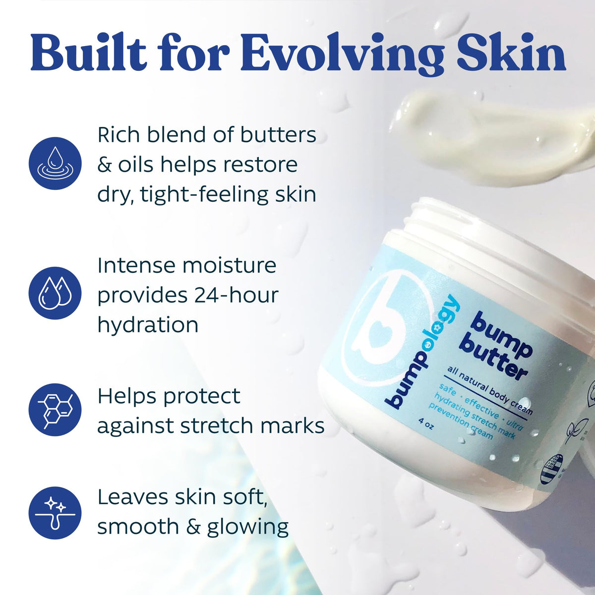Bumpology Bump Butter, Hydrating Balm for Pregnancy, Stretch Marks, 4 oz Bumpology