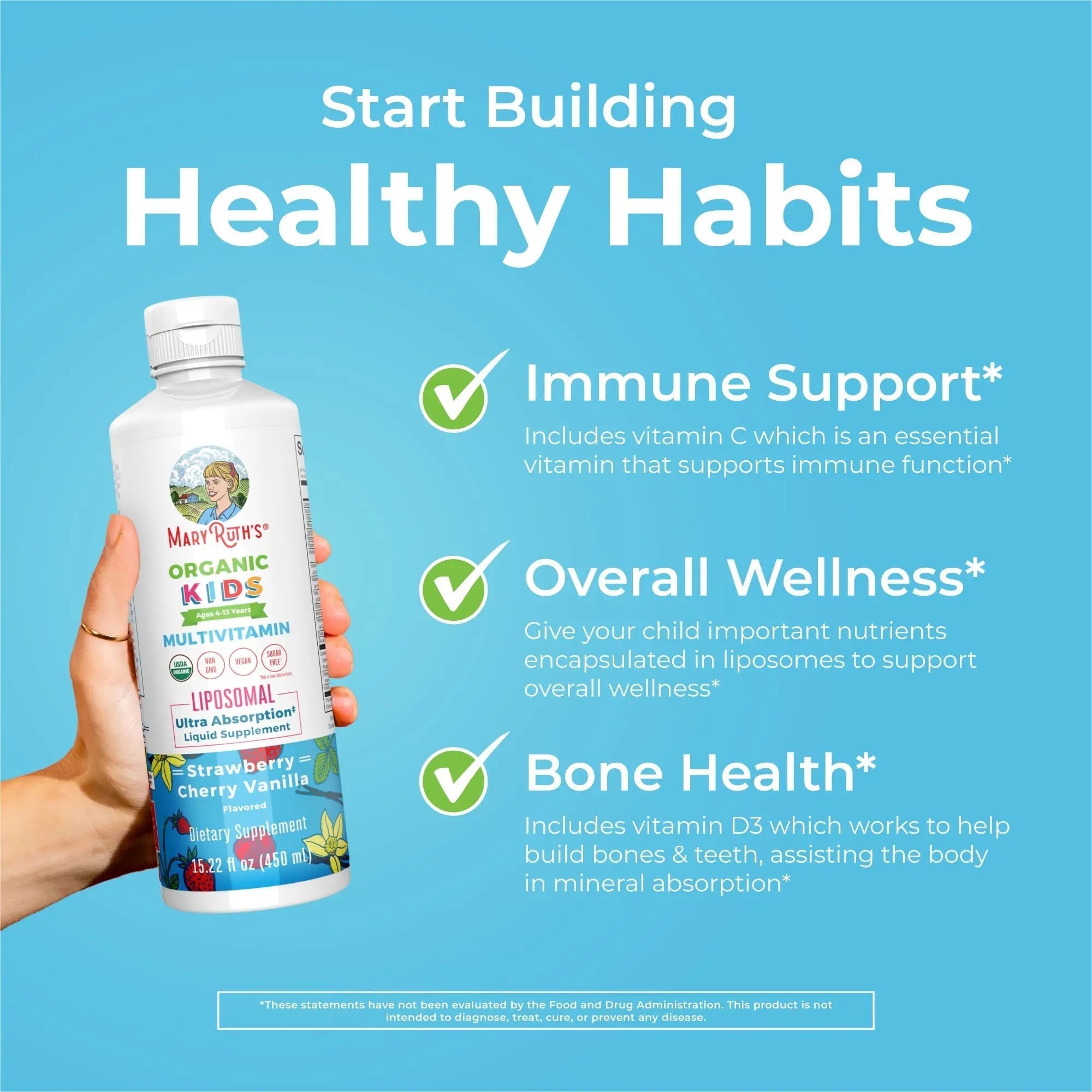 MaryRuth Organics Kids Multivitamin Liposomal (Strawberry Cherry & Vanilla) & Vitamin D3 Liposomal (Mixed Berry) Clean Label Project Verified MARYRUTH'S buy australia supplements