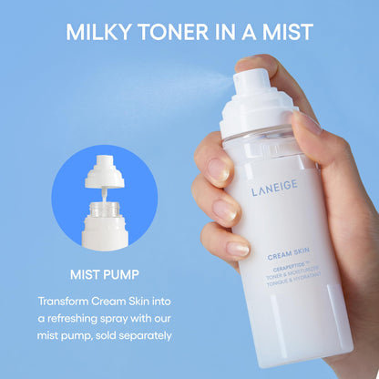 LANEIGE Cream Skin Face Hydrating Milky Toner: Lightweight Refillable Korean Toner & Moisturizer with Ceramides & Peptides for Soothing Hydration & Barrier Support | Korean Skin Care, 170 ml LANEIGE