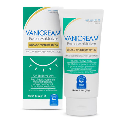 Vanicream Facial Moisturizer SPF 30 Zinc Oxide Mineral Sunscreen, 2.5 Fl Oz Vanicream