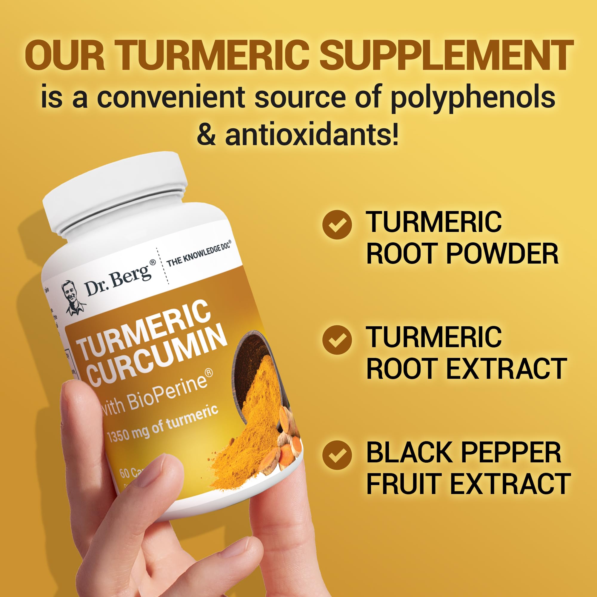 Dr. Berg (Only 2 Per Day) Turmeric Supplement with Black Pepper (BioPerine) - 1350 mg Turmeric Curcumin Supplement with 95% Curcuminoids – Turmeric Curcumin with Black Pepper – 60 Turmeric Capsules Dr. Berg Nutritionals buy australia supplements