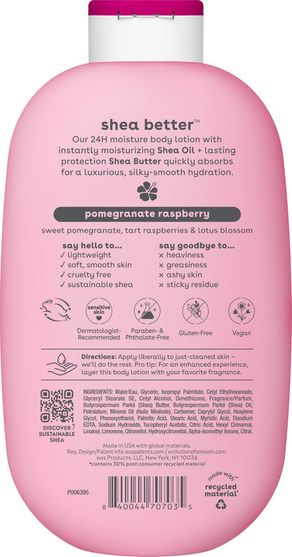 eos Shea Better 24H Moisture Body Lotion- Pomegranate Raspberry, 16 fl oz eos