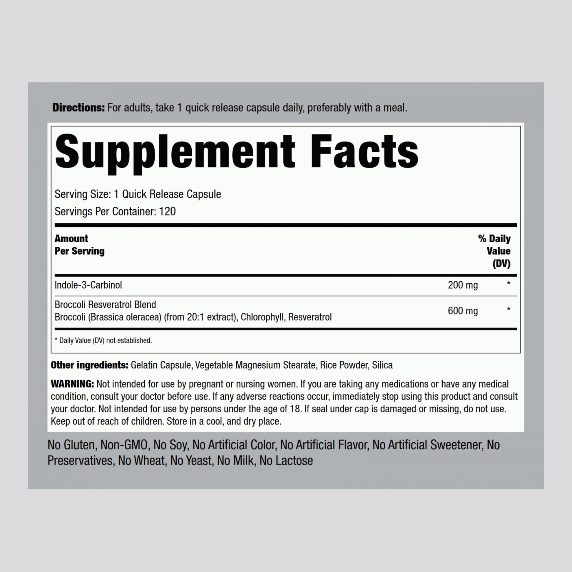 Piping Rock Indole 3 Carbinol | 200mg | 120 Capsules | I3C with Broccoli Extract | Non-GMO, Gluten Free Supplement Piping Rock buy australia supplements
