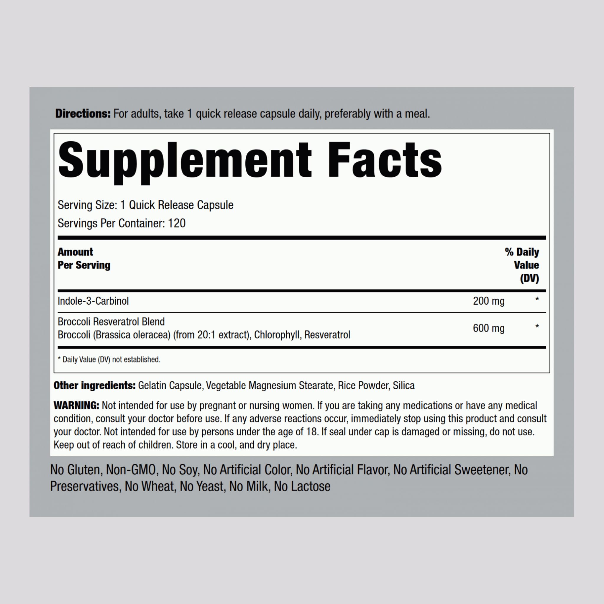 Piping Rock Indole 3 Carbinol | 200mg | 120 Capsules | I3C with Broccoli Extract | Non-GMO, Gluten Free Supplement Piping Rock buy australia supplements