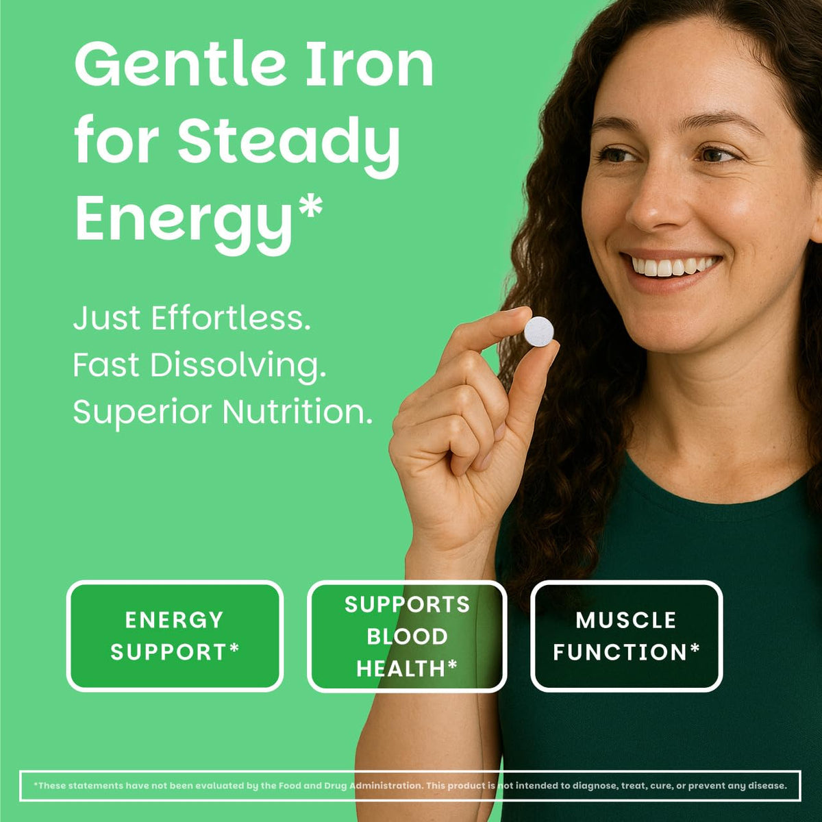 EZ Melts Iron - Supplement for Daily Energy & Iron Support - with Vitamin C - No Artificial Flavors - Non-GMO & Vegan - Zesty Orange EZ Melts