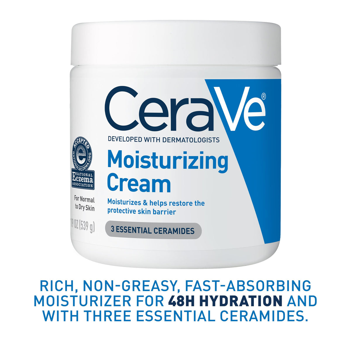CeraVe Moisturizing Cream, Face & Body Moisturizer for Dry Skin, 19oz CeraVe
