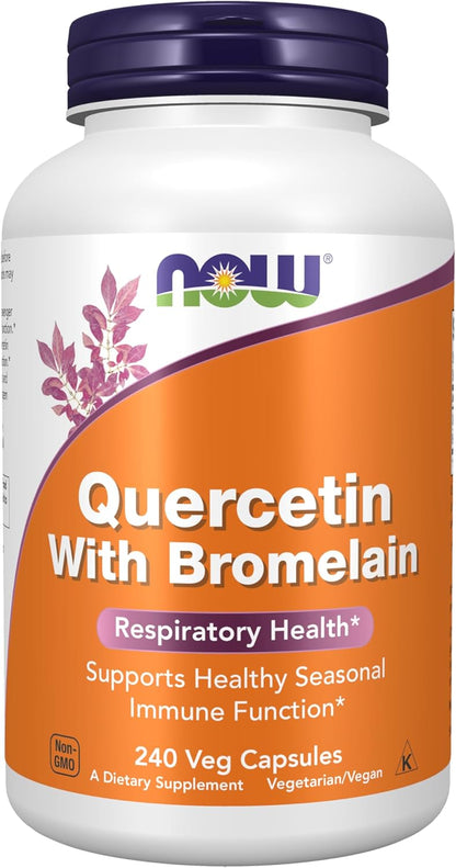 NOW Foods Supplements, Quercetin with Bromelain, Balanced Immune System*, 240 Veg Capsules Gsupps Australia