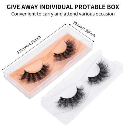DYSILK Eyelashes Mink Lashes Fluffy - Fluffy Lashes 5 Pairs 6D Faux Mink Eyelash False Eyelashes Natural Look Lashes That Look Like Extensions Wispy Eyelashes Strip Lashes Eye Lashes | Fluffy-16mm DYSILK
