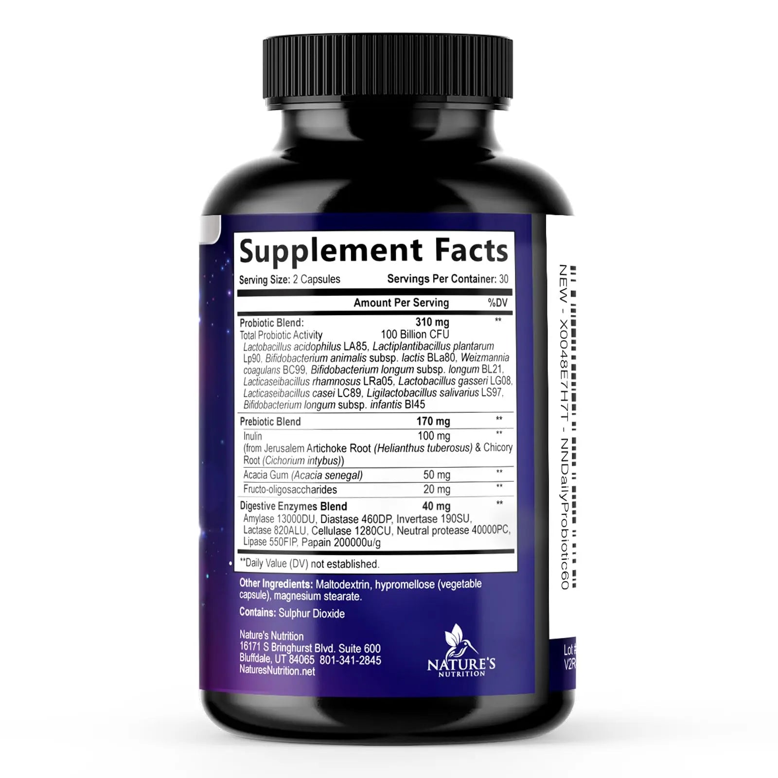 Probiotics 100 Billion CFU Per Serving - 10 Probiotic Strains & Prebiotics - Digestive Gut Health, Immune Support & Occasional Constipation, Gas & Bloating - Daily Supplement For Adults - 60 Capsules Nature's Nutrition buy australia supplements