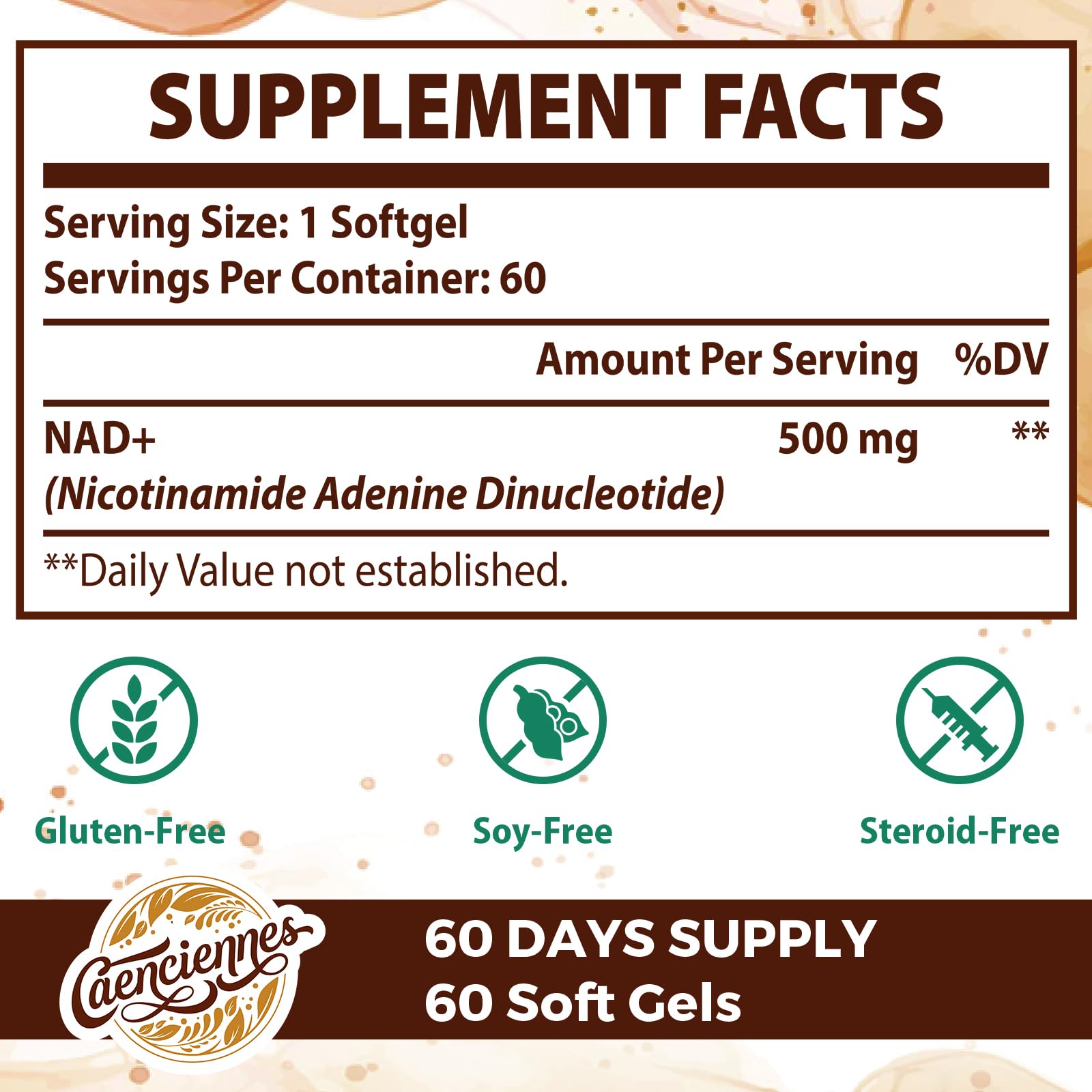 Caenciennes Liposomal NAD+ 500 MG Supplement, True NAD Plus Supplement, Superior Absorption, Boost NAD+ More Efficient Than Nicotinamide Riboside for Cellular Energy, Healthy Aging, 60 Serving Caenciennes buy australia supplements