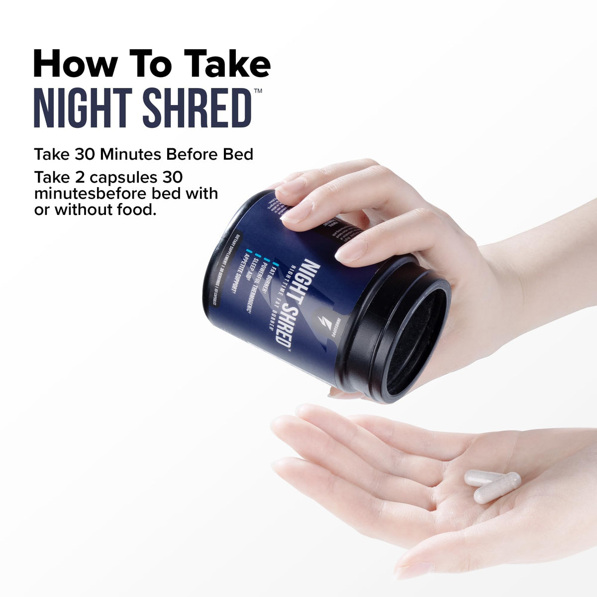 InnoSupps Night Shred Fat and Natural Sleep Support | Ashwaganda, 5-HTP, CLA, Melatonin | Appetite Suppressant InnoSupps