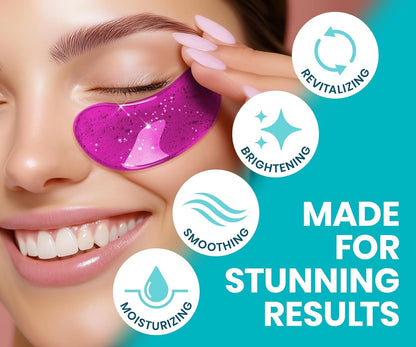 Stylia Collagen & Vitamin C Under Eye Patches for Puffy Eyes & Dark Circles - Depuffing, Hydrating & Firming Under Eye Mask with Hyaluronic Acid - Stocking Stuffers for Teen Girls, Vegan (30 Pairs) Stylia