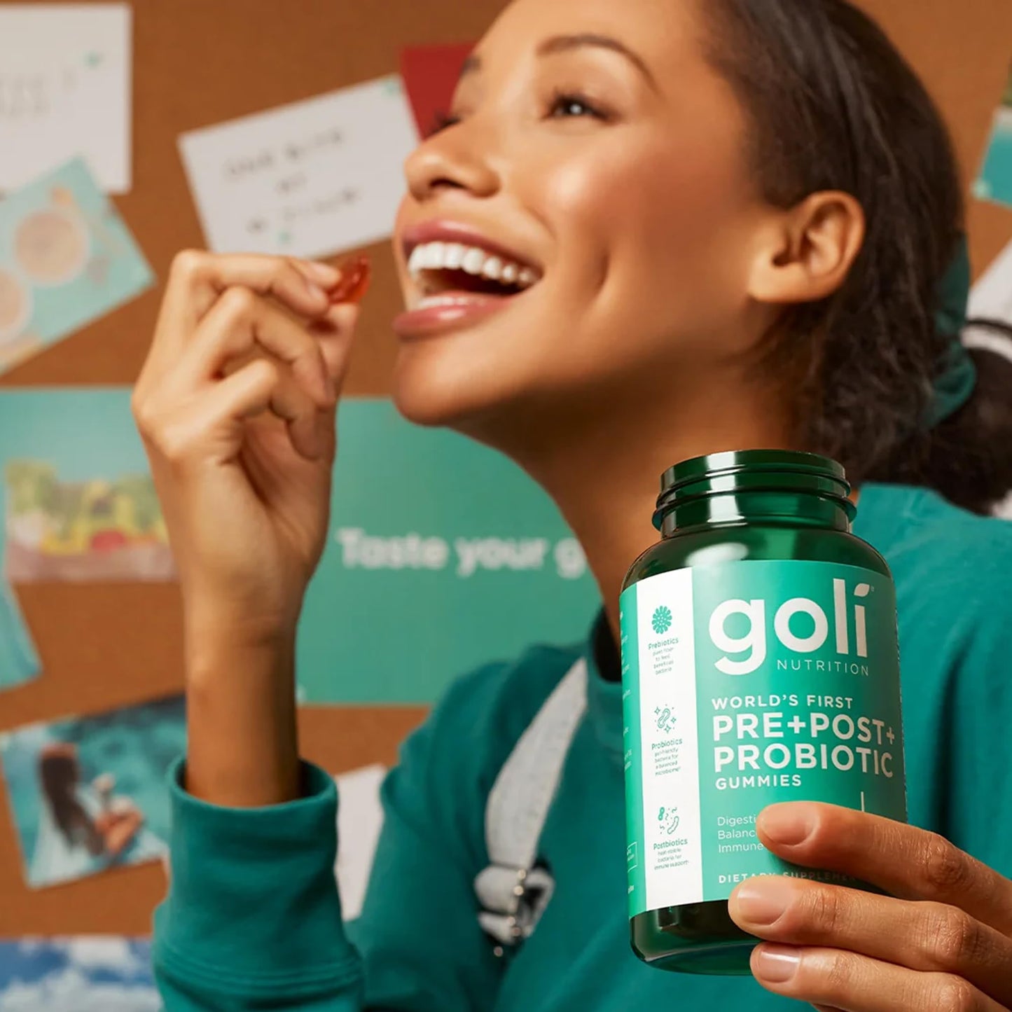 Goli Pre Pro Postbiotic Gummies - Worlds First 3-in-1 Formula with DE111 Probiotics, XOS Prebiotics, MCC1849 Postbiotics - Vegan, Non-GMO, Goli