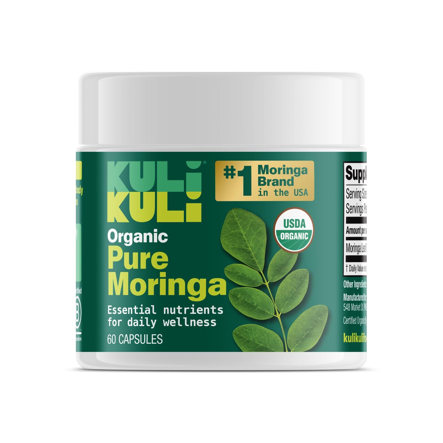 KULI KULI Organic Pure Moringa Capsules, 60 CT Kuli Kuli