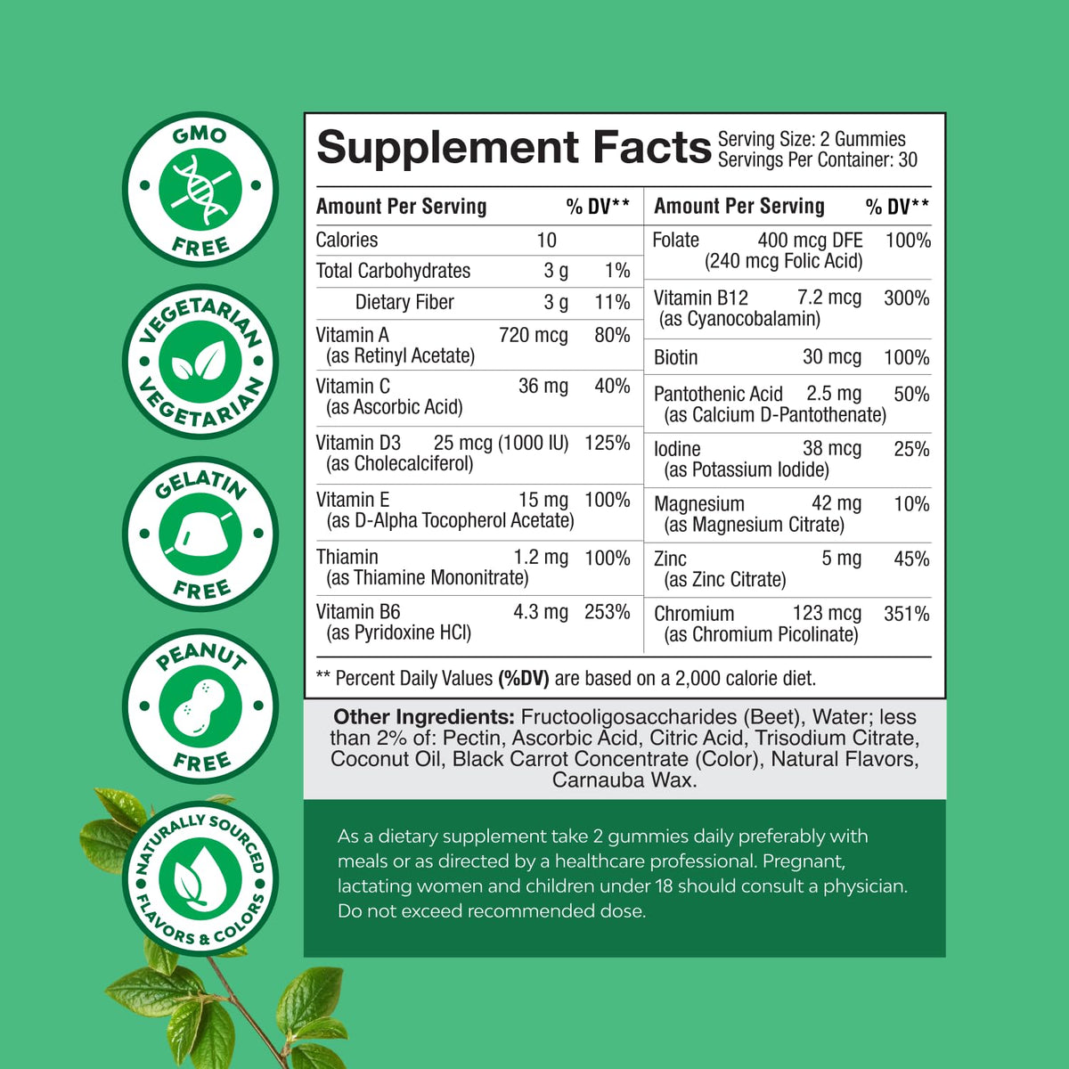 Teen Multivitamin Gummies 12-17 - Teen Boys & Girls Gummy Vitamins for Better Skin, Immune Strength, Mood & Energy Support - Teenage Girl & Boy Supplements Natures Craft