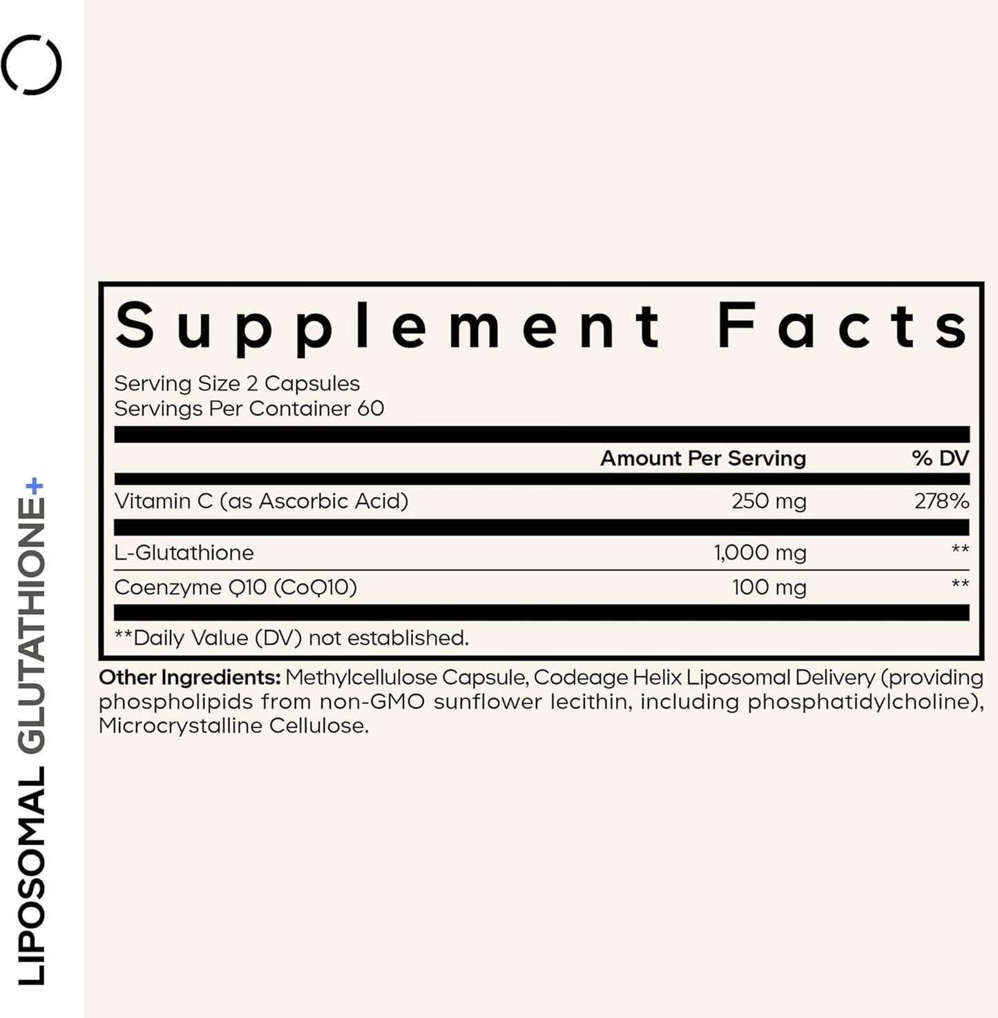 Codeage Liposomal Glutathione+ Supplement - 1000 mg Reduced L-Glutathione Pills, Vitamin C Ascorbic Acid, CoQ10 - Liposomal Delivery - Skin & Antioxidant Support - Non-GMO - 120 Capsules
