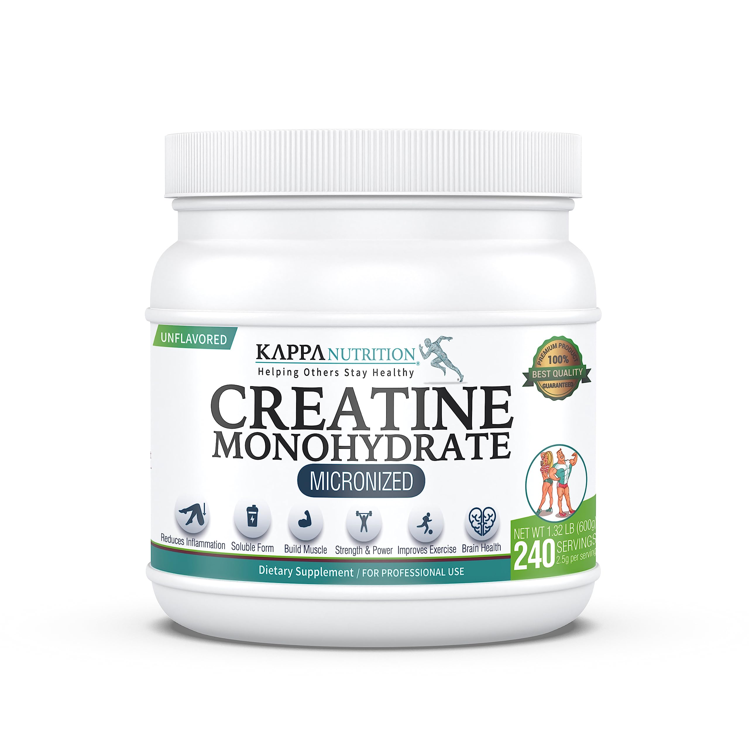 Kappa Nutrition Creatine Monohydrate Powder, Pure Amino Acid Formula, Supports Muscle Strength, Cellular Energy & Mental Focus* Gluten-Free, Keto, 2.25g per Scoop, 240 Servings, Net Wt. 1.32 LB (600g) KAPPA NUTRITION buy australia supplements