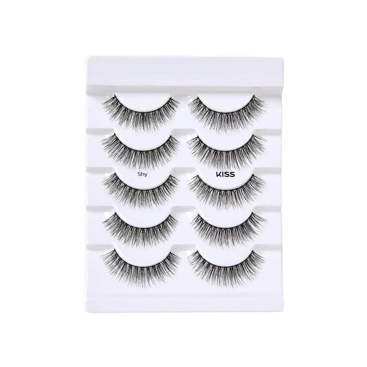 Kiss Looks So Natural, False Eyelashes, 'Shy', 12mm, Includes 5 Pairs Of Lashes, Easy to Apply, Reusable Lash Clusters KISS