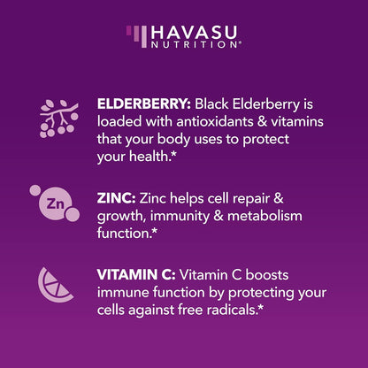 Sambucus Elderberry Gummies with Vitamin C & Zinc, Berry, 30 Servings | Vegan, Non-GMO, Gluten Free Elderberry Gummies, 100mg Extract Per Serving for Immune Support and Wellness Defense, 60 Count Gsupps Australia