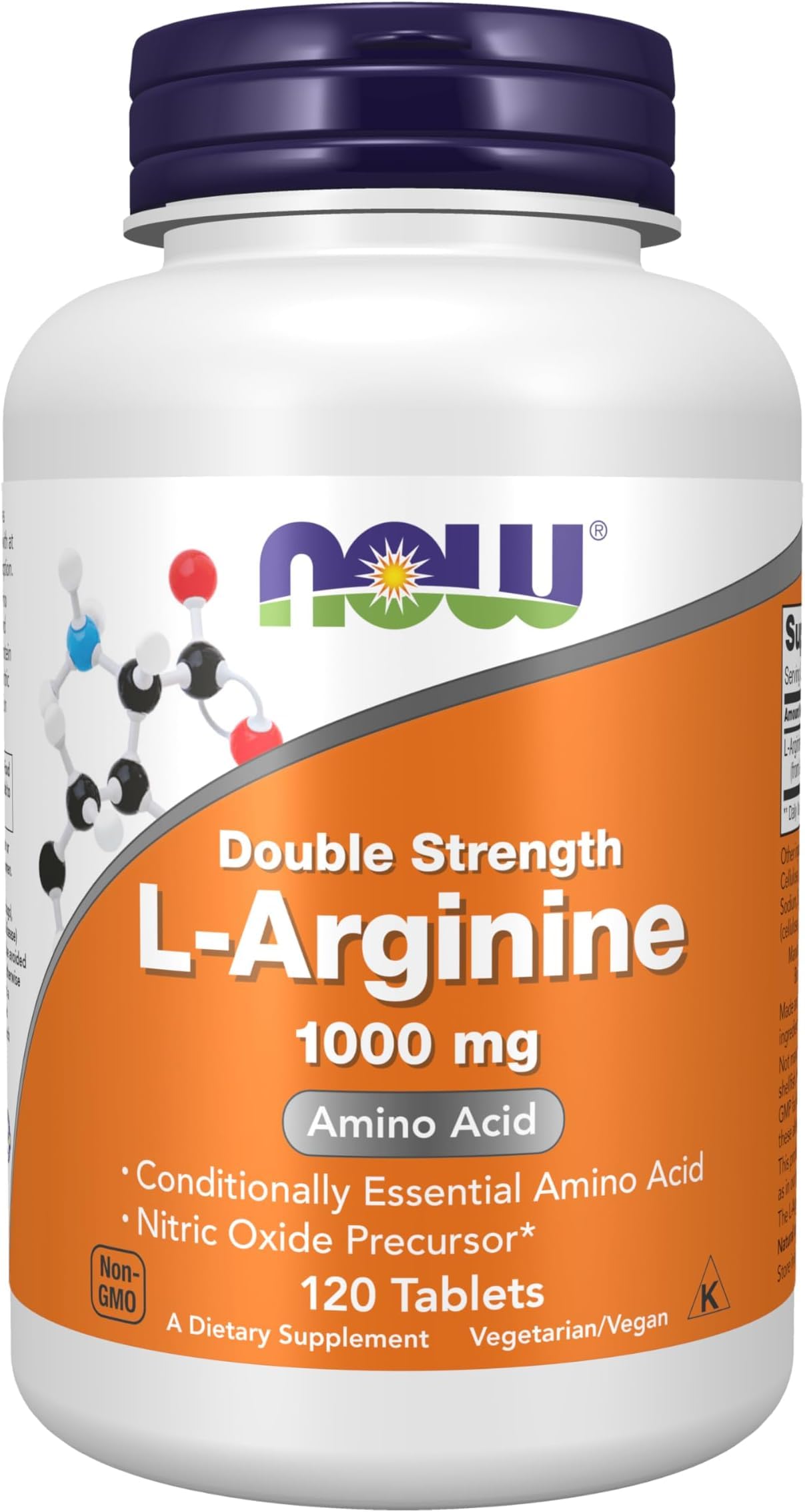 NOW Foods Supplements, L-Arginine 1,000 mg, Nitric Oxide Precursor*, Amino Acid, 120 Tablets Gsupps Australia