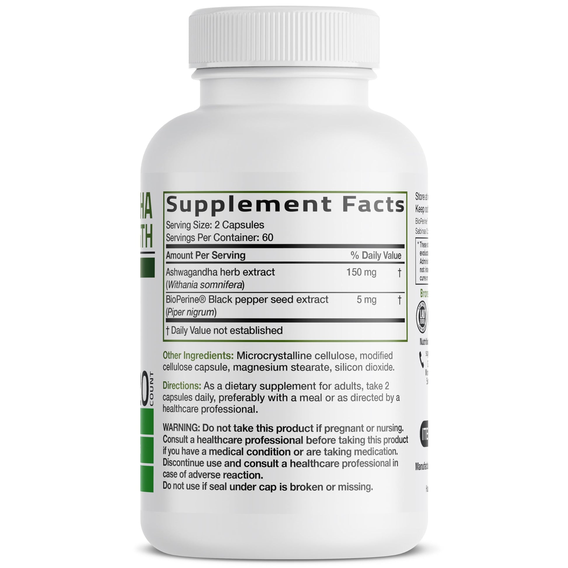 Bronson Ashwagandha Extra Strength Stress & Mood Support with BioPerine - Non GMO Formula, 120 Vegetarian Capsules Bronson buy australia supplements