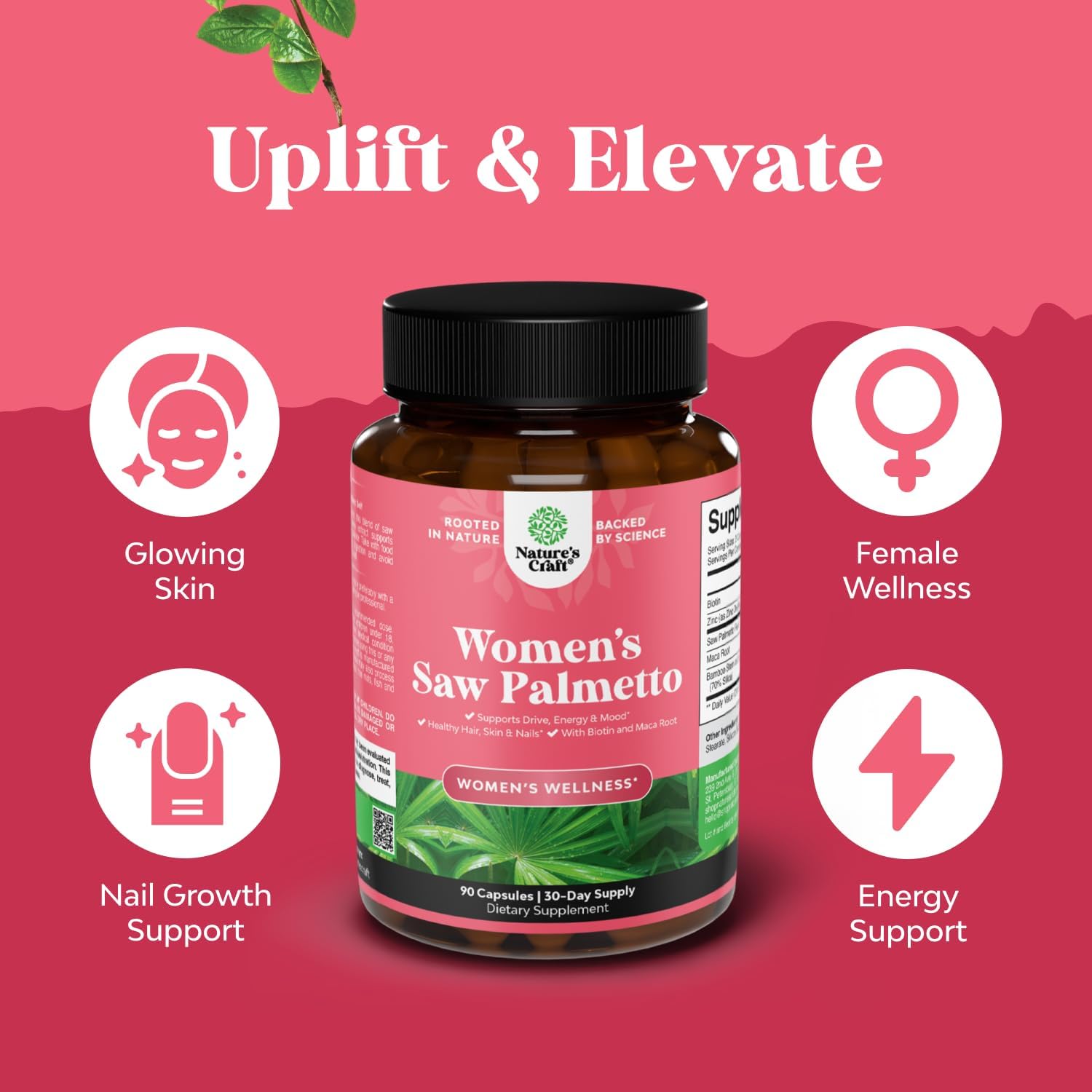 Saw Palmetto for Women 500mg - DHT Blocker for Women 30-Day Supply - Hair Vitamins for Hair Loss Supplement - Saw Palmetto Extract Capsules with Maca Root & Biotin - 90 Count Gsupps Australia