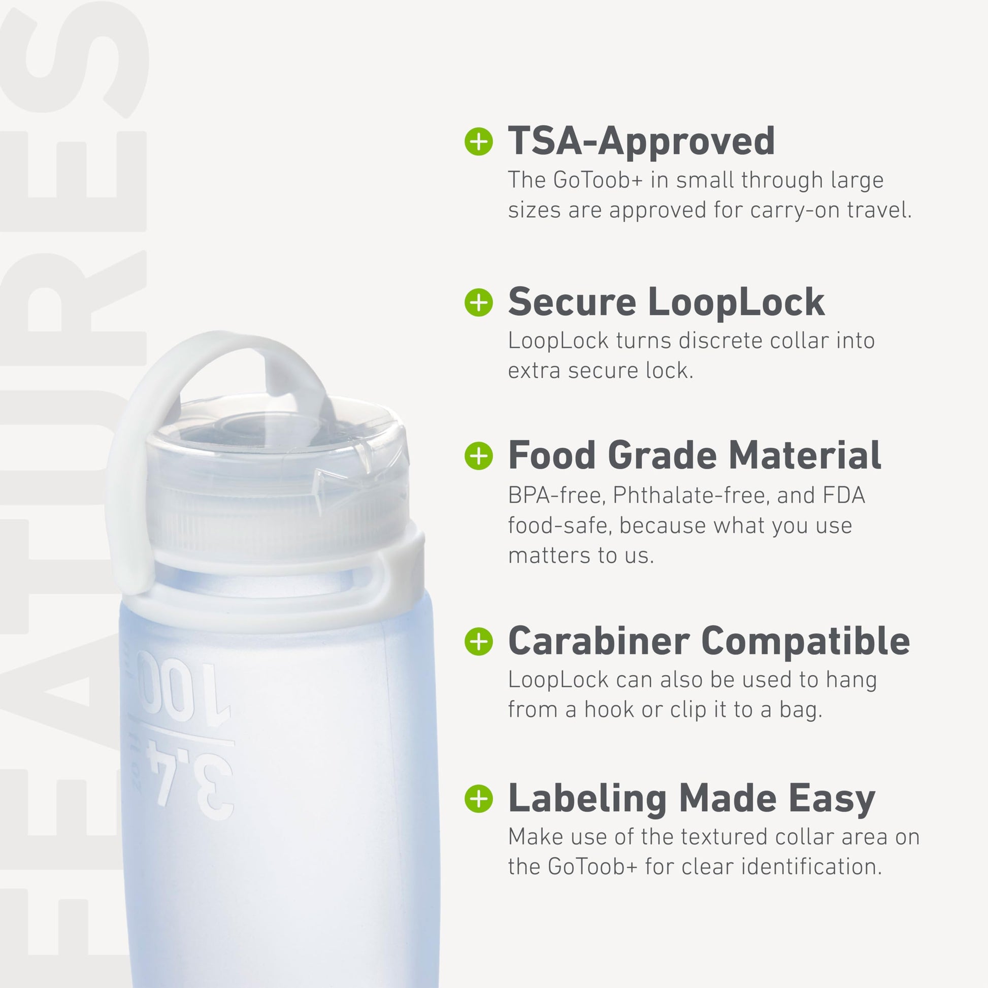 humangear GoToob+ 3-Pack, Large (3.4 fl oz), Clear/Purple/Teal | Refillable & Leak-Proof Silicone Travel Size Bottles with Locking Cap for Toiletries, Camping & TSA Carry-On Gsupps Australia
