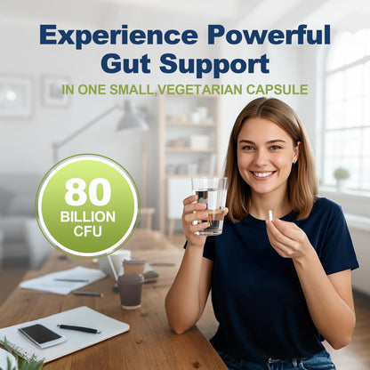 Migcopat Probiotics for Digestive Health, 80 Billion CFU Probiotics, Prebiotics, Postbiotics & Digestive Enzymes, Gut Health Capsules with Berberine, Cinnamon, Migcopat